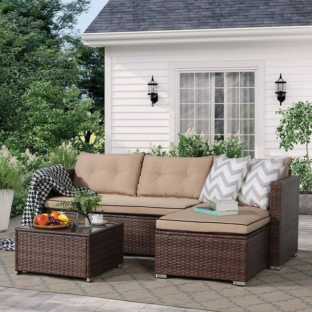 OC OrangeCasual 5Piece Patio Furniture Set, Outdoor Sectional Sofa