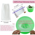 thumbnail image 2 of HUGFEGWE 60PCS Pool Skimmer Socks Above Ground and Inground Pool, Pool Skimmer Basket Nets, Ultra Fine Mesh Screen Pool Filter Socks for Pool Skimmer Basket AZ824-24715, 2 of 5