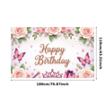 thumbnail image 2 of Yatrandify Decorative Design Happy Birthday Banner Floral Theme Gift Elements Butterfly Decorations for Birthday Party Celebration Indoor Decoration, 2 of 7