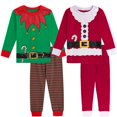 thumbnail image 2 of Dos conjuntos de pijamas de Navidad para niños, pijamas para niños pequeños, elfo, Papá Noel, Cosplay, ropa de dormir de Navidad para niños y niñas, pijamas de Año Nuevo, 2 of 4