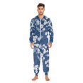 thumbnail image 3 of FORMRS Onesies Pajama for Adults Unisex Hoodie Winter Jumpsuit One Piece Sleepwear, Sizes S-2XL, Floral Ocean Waves, 3 of 7
