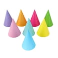 thumbnail image 1 of KAKOWELY 40 gorros de fiesta de cumpleaños para niños: gorros de papel cónicos de un solo color para fiestas infantiles. Diseño ligero para celebraciones festivas, cumpleaños y días festivos., 1 of 4