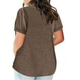 thumbnail image 3 of Busydd Womens Summer Tops Casual V-Neck Short Sleeve T-Shirt Tops Solid Basic Loose Fit Blouse Tops Plus Size Blouse Tees, 3 of 6