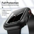 thumbnail image 5 of 2 Pack Hard PC Case for Apple Watch Series 8/7 41mm Tempered Glass Screen Protector, Ultra-Thin All Around Protective Touch Sensitive Glass Screen Cover for iWatch Series 8/7 41mm, Black, 5 of 5