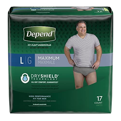 Depend FIT-FLEX Adult Underwear Pull On Large Disposable Heavy Absorbency, 47926 - Case of 34