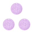 thumbnail image 1 of Cateissary Tapete antideslizante para aislamiento térmico, posavasos, soporte para cocina, de comedor, reutilizable, en relieve, morado claro Púrpura claro 3piezas Cateissary CBP255281, 1 of 6