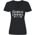 thumbnail image 3 of Inktastic Gone Camping Women's V-Neck T-Shirt, 3 of 5