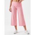 thumbnail image 2 of Pantalones capri de mujer con cintura plegable, tiro bajo, color liso, pierna ancha, estilo cropped., 2 of 7