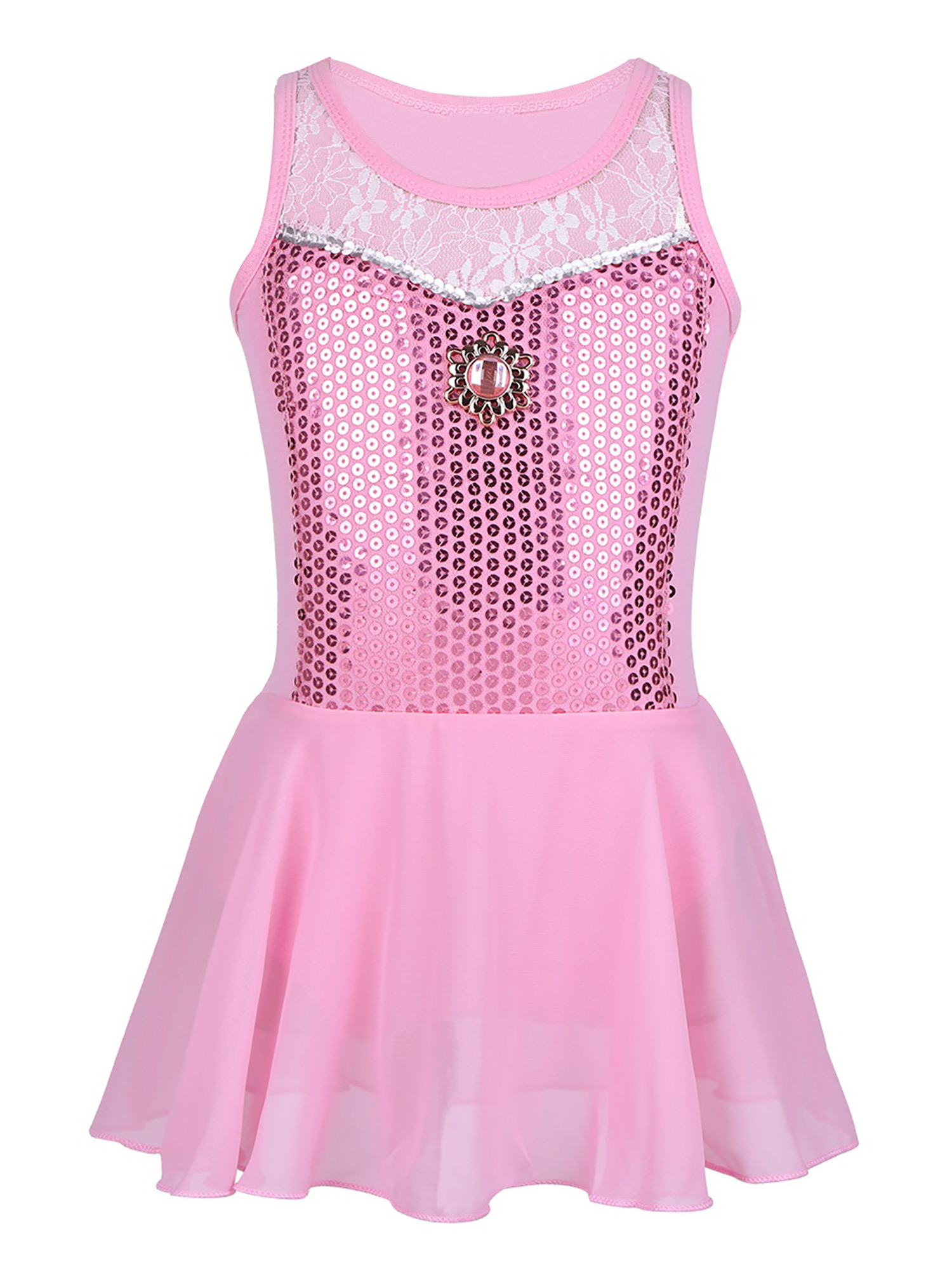 iEFiEL iEFiEL Girls Sequin Ballet Dress Princess Costume with Chiffon Leotard