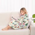 thumbnail image 4 of Beige Christmas Santa Pattern Blanket Hoodies for Kids 6-13YR Oversize Wearable Blanket Hoodies for Boys Girls Teens, 4 of 7
