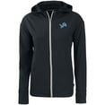 thumbnail image 2 of Women's Cutter & Buck Black Detroit Lions Primary Mark Daybreak Eco Recycled Full-Zip Hoodie, 2 of 3