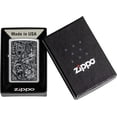 thumbnail image 5 of Zippo Lighter - Personalized Custom Message Engraved on Backside Jungle Design Street Chrome Windproof Lighter #48567, 5 of 7
