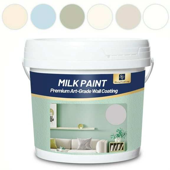 SHANGTIANFENG Cream white 1 Gallon Paint All-in-One, Eggshell & Matte Finish for Walls - Scuff & Stain Resistant, Low VOC Safe for Home, DIY Interior Paint for Living Room, Office, Kitchen