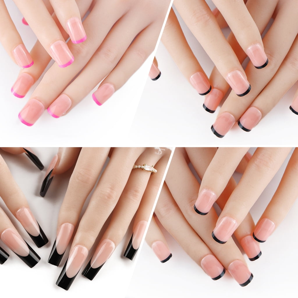 600x Press On Nail Almond False Nails French Tip False Nails Ballerinas Nails