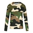 thumbnail image 4 of VBTAPA Men's Long Sleeve Camo T-shirt Camouflage Print Casual Stylish Tee Tops Loose Fit Crewneck Pullover Tees Back to College Deals Green S, 4 of 5