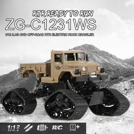 ZEGAN ZG-C1231WS 1/12 2.4G 4WD Off-road RTR RC Military Car Electric Snow Rock Crawler for