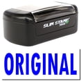 thumbnail image 1 of Slim Pre-Inked Original Stamp, Slim 1444, Ultra Slim Design, Impression Size 1/2" by 1-3/4", Up to 25,000 Impressions - Blue Ink, 1 of 10