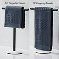 thumbnail image 4 of Hand Towel Holder, 12 Inch T-Shape Freestanding Towel Rack Stand for Bathroom & Kitchen Countertop with Matte Black Finish and Marble Base, 4 of 12