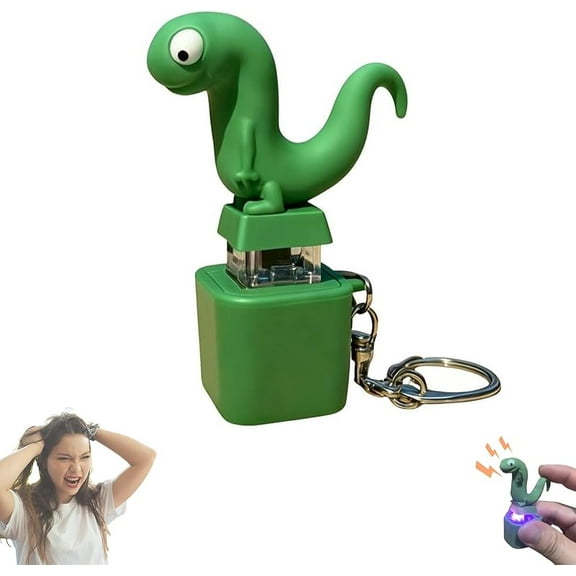 Wrongduck Lizard Keychain Sound Fidget Toy 2025, Rechargeable LED Talking Clicker for Stress Relief and Sensory Fun, Portable Anxiety Aid for Adults and Kids, Office Desk Accessory