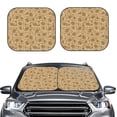 thumbnail image 2 of Daiia Brown Flowers 2PCS Car Windshield Sun Shade, Foldable Sun Shield for Car Front Window, Auto Sun Blocker Visor Protector Universal for Truck SUV Pickup-Small, 2 of 7