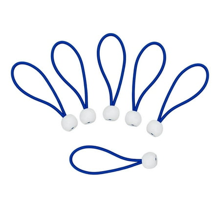 

6 Pieces Ball Bungee Cord Loop Straps with Balls for Tarp Canopy Tie Blue 4 inch