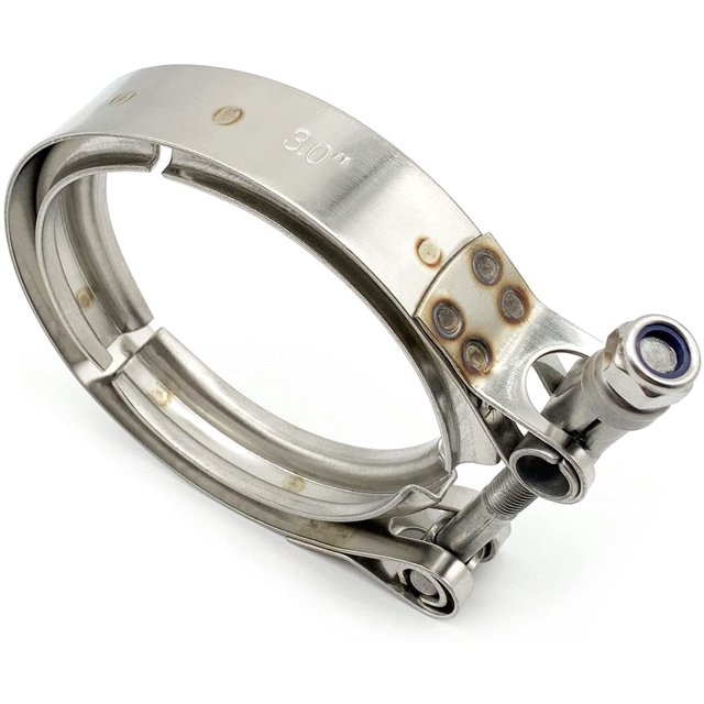 304 Stainless Steel V- Exhaust Clamp Heavy Duty Bolt 1 Pack 3 Inch