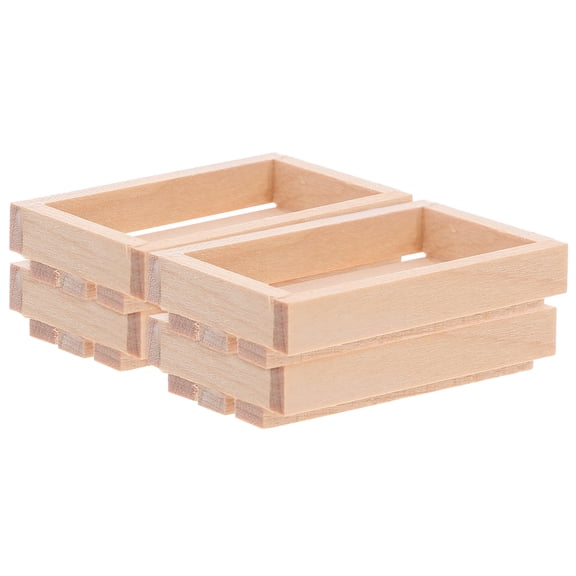 WRITWAA 4pcs Wooden Crates for Decor Decorative with Khaki Color for Hobbyists