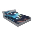 thumbnail image 2 of Ambesonne Fantasy Fitted Sheet & Pillow Sham Set, Aurora Borealis Night, Full, Multicolor, 2 of 2
