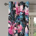 thumbnail image 3 of Ambesonne Exotic Grommet Curtain, Tropical Design Wild Flowers, 50"x72", Pink Violet Blue and Black, 3 of 5