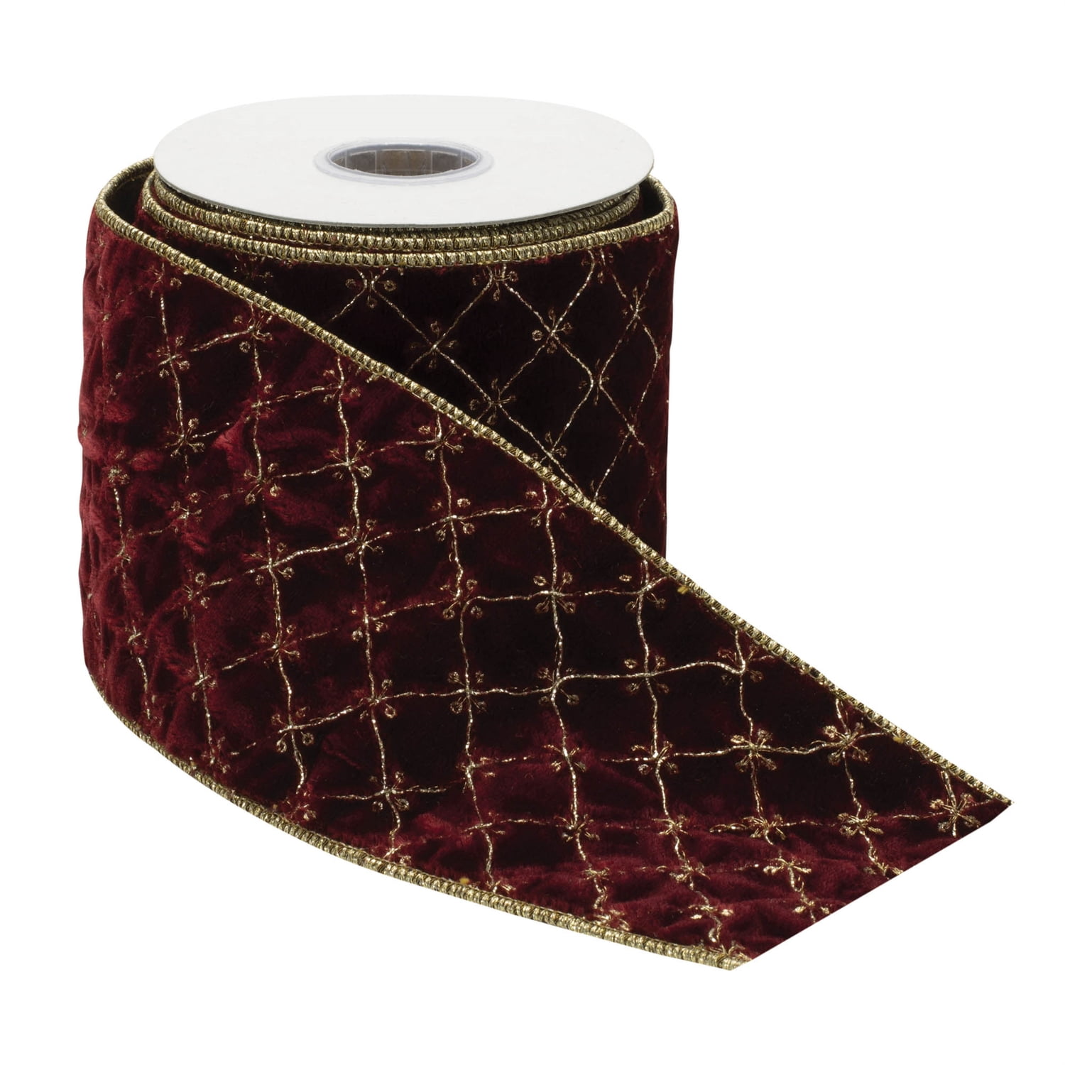 Melrose 95750DS 4 in. x 5 yards Wired Polyester Ribbon, Red & Gold - Set of 2