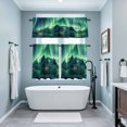 thumbnail image 3 of Turquoise Kitchen Curtains Sets for Windows 36 Inch Length, Teal Aurora Iceland Scenery Mountain Rod Pocket Window Treatments Tier Curtains and Valances Set for Bedroom/Bathroom, 3 of 8