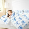 thumbnail image 4 of Erosebridal Monogrammed V Comforter Sets Full Size,Cute Bowknot Comforters & Duvets,Blue White Bedding Full Comforter Set,Microfiber Room Decorative Reversible,3-Piece, 4 of 8