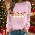 thumbnail image 2 of Stamzod Long Sleeve Tops for Women Fashion Christmas Printed Crewneck Pullover Sweatshirt Christmas&nbsp;Gifts Women Pink XXL, 2 of 4