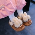 thumbnail image 5 of Otqutp Kids Cute Bunny Slippers Girls Fuzzy Plush Ear Platform Slipper Winter Warm Comfortable Furry Non Slip House Shoes, 5 of 9