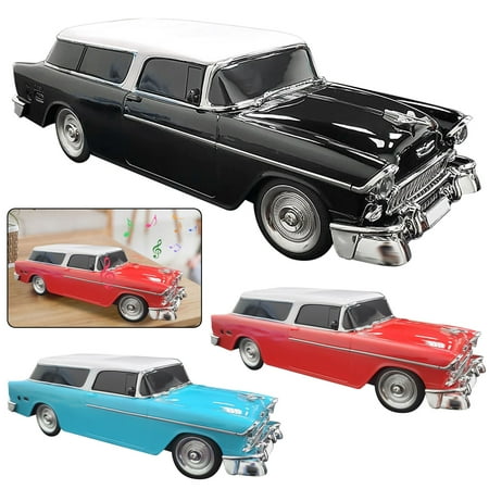 Portable Bluetooth Speaker Rechargable 1955 Vintage Retro Car Portable Wireless FM AUX USB Red
