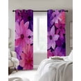 thumbnail image 2 of Watercolor Flowers Blackout Curtains for Bedroom 45 Inch Length 2 Panels Set, Spring Floral Country Pink Purple Thermal Insulated Energy Saving Window Treatment Curtains Blackout Drapes 52"x45", 2 of 8