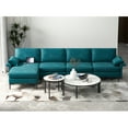 thumbnail image 3 of Costway Modern Modular L-shaped Sectional Sofa w/ Reversible Chaise & 4 USB Ports Blue, 3 of 10