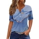 thumbnail image 2 of Fiudx Ofertas Flash Artículos En Oferta Blusa de Manga Corta Estampada a La Moda para Mujer, Blusas Informales con Cuello Redondo, 2 of 5