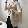 thumbnail image 2 of Traje de mujer Chaleco Abrigo Botón Invierno Sin mangas Con cuello en v Prendas de abrigo sólidas Fridja qr968, 2 of 9