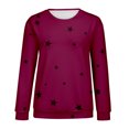 thumbnail image 6 of Bovemsi Womens Sweatshirts Women's Sports Shirt With Star Pattern Pullover Round Neck Long Sleeved Autumn Top Fall Fashion Outfits 2025 Clothes, 6 of 9