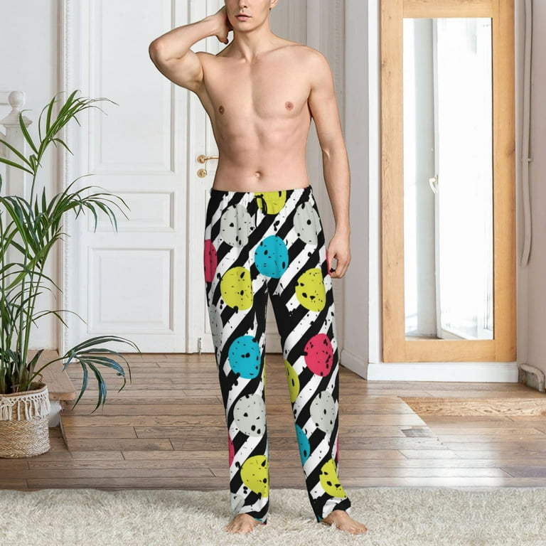 Mens Pajama Pants Kawaii Fashion Pop art style polka dot Sleep Lounge Pants for Men Casual PJ Bottoms Pants with Pockets Walmart