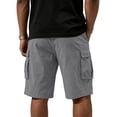 thumbnail image 6 of CCRFTGI Cargo Shorts for men With Elastic Drawstring Waist Lightweight Breathable Casual Work Shorts with Multi-Pockets Relaxed Fit Summer Shorts Gray 2XL, 6 of 6