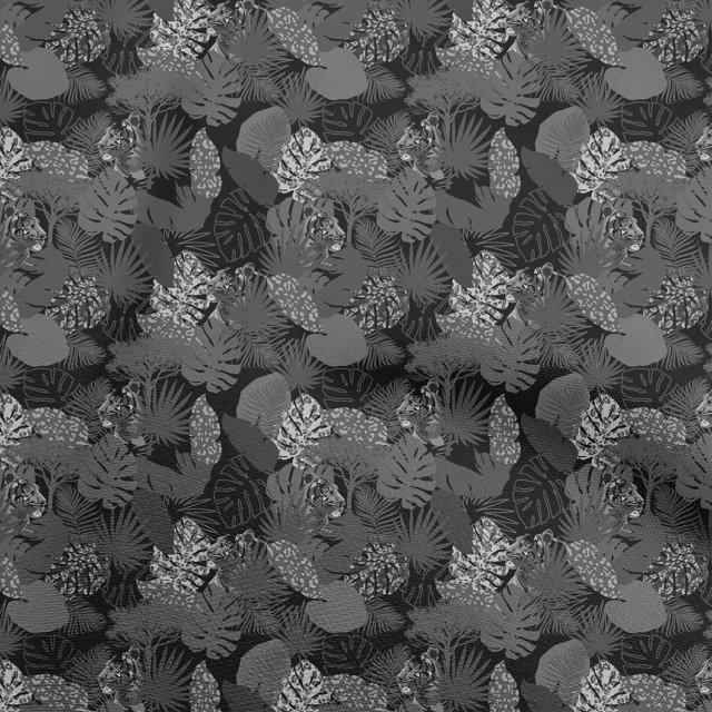 oneOone Polyester Spandex Gray Fabric Tropical Leaf Dress Material Fabric Print Fabric By The Yard 56 Inch Wide