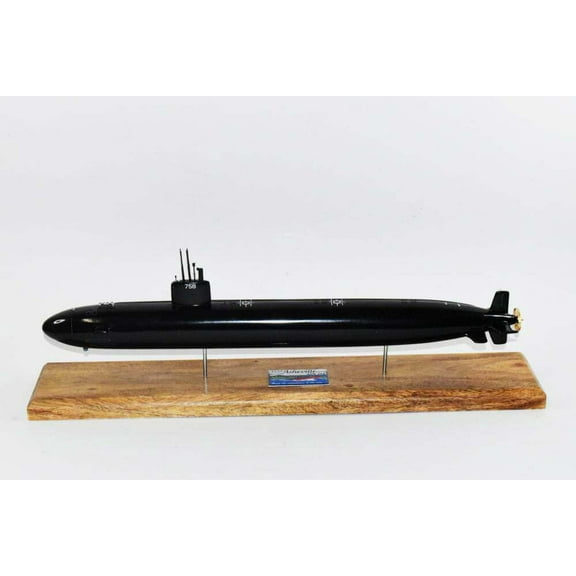 USS Asheville SSN-758 (Black Hull) Submarine Model,Navy,Scale Model,Mahogany,20 inch,LA Class