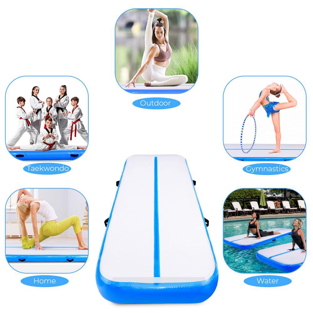 Inflatable Gymnastics Tumbling Mat Air Track Floor Mats with Electric Air Pump for Home Use/Training/Cheerleading/Beach/Park and Water 