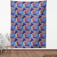 thumbnail image 4 of Ambesonne Pop Art Fabric by the Yard Upholstery, Memphis Geometric Ornament, 2 Yards, Indigo Yellow Purple, 4 of 5
