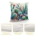 thumbnail image 4 of COMIO Cactus Throw Pillow Covers Tropical Desert Succulent Plants Bonsai Pillowcases Decorative Square Cushion Cover for Home Sofa Live Room White, 4 of 5