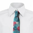 thumbnail image 2 of Abstract Necktie, Intertwined Circles Square, Dress Tie, 3.7", Seafoam Petrol Blue and White, by Ambesonne, 2 of 3