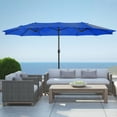 thumbnail image 2 of Polytrends Johnn 15-foot Double-Sided Outdoor Offset Patio Twin Umbrella Royal Blue 15', 2 of 5