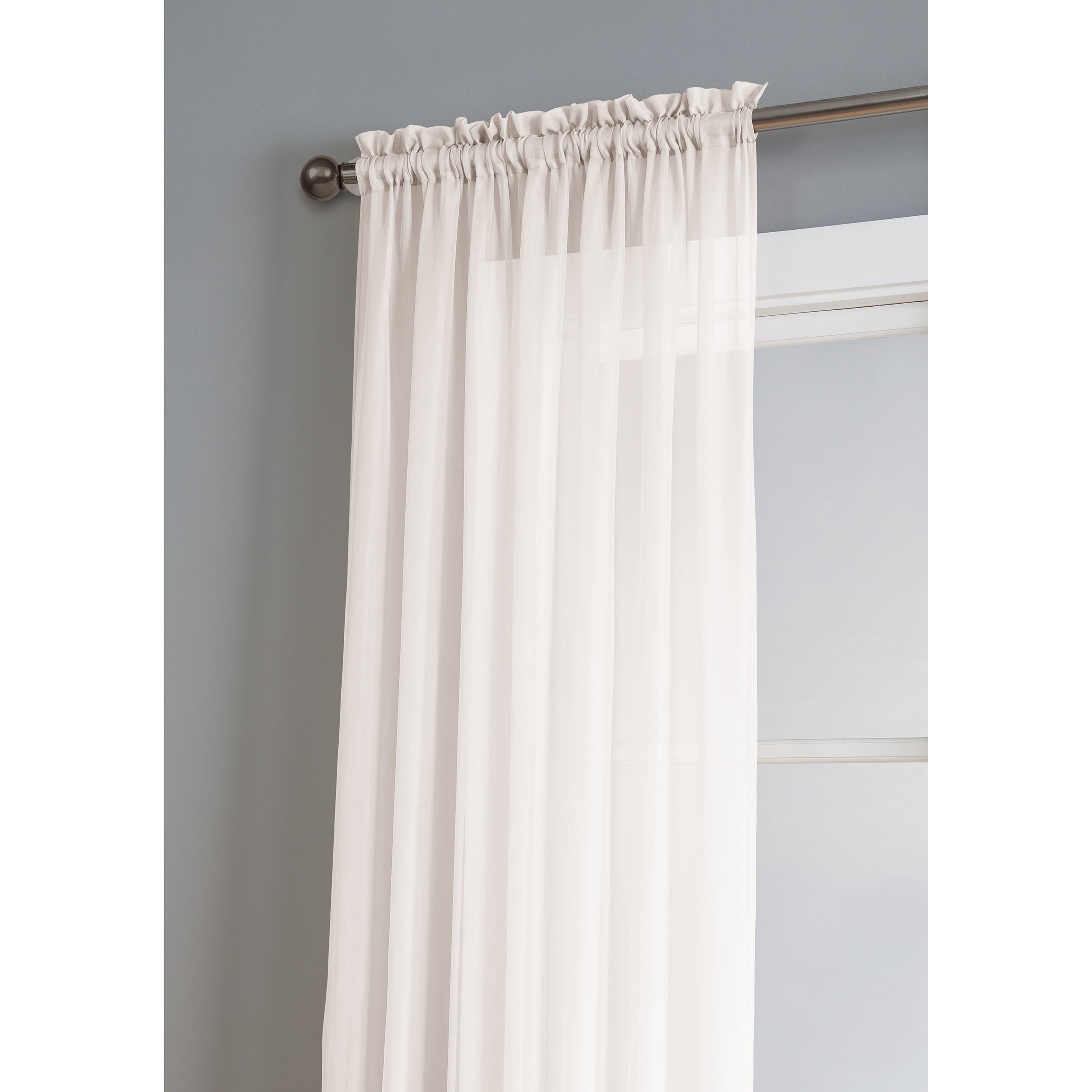 Window Elements Traditional, Contemporary, Farmhouse, Modern 1 Piece Sheer, Light Filtering Curtain Set